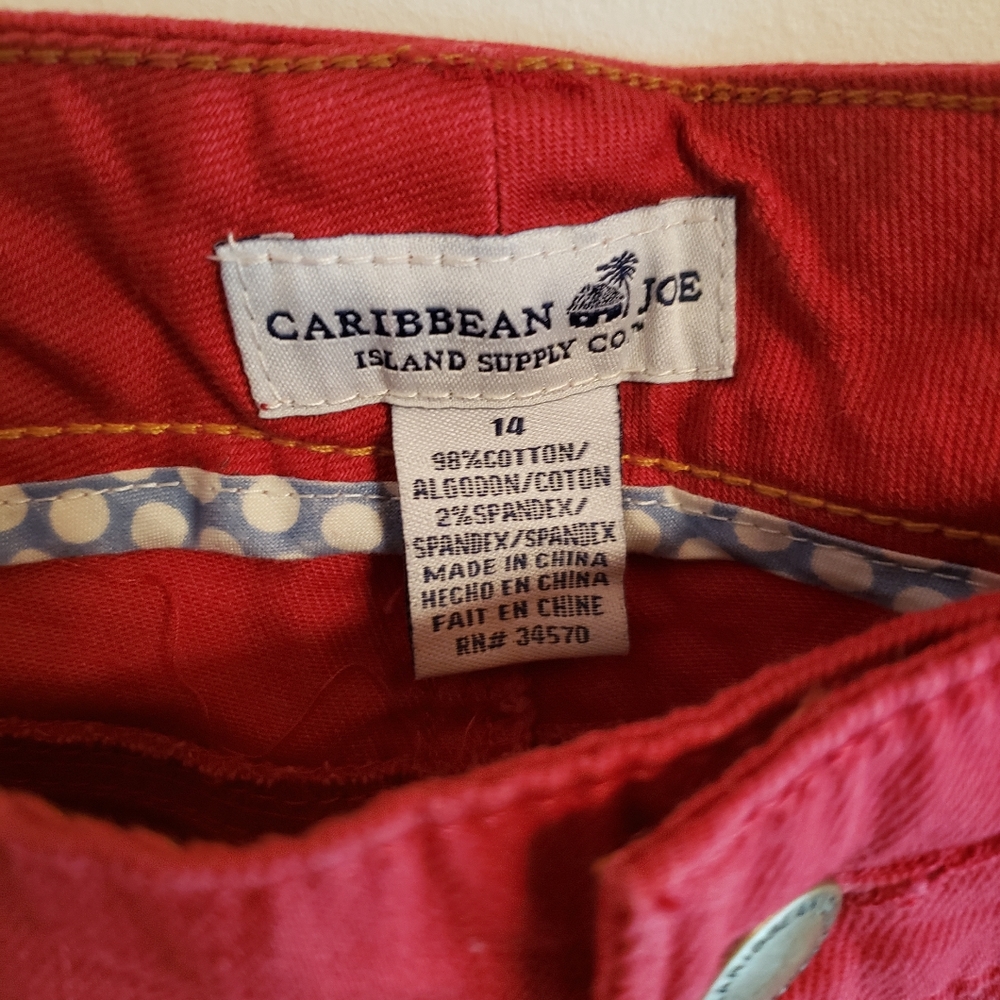 Caribbean Joe Red Ankle Jeans - Picture 2 of 5